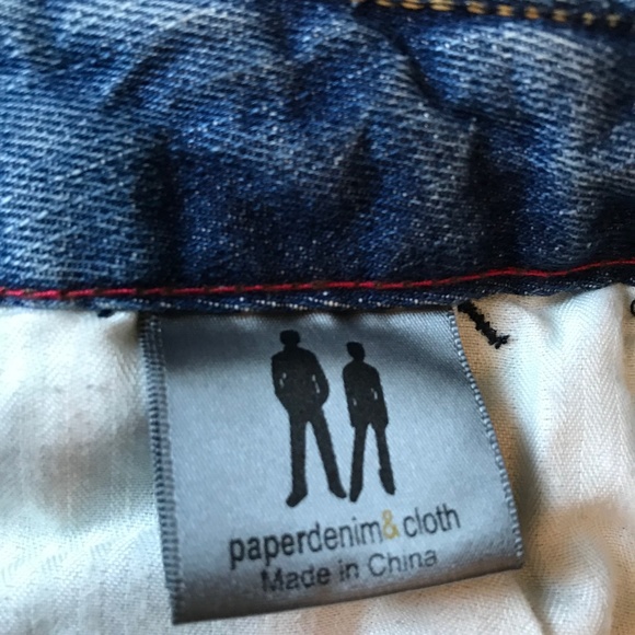 Paper Denim & Cloth Distressed Light Wash 100% Cotton Denim Mini Skirt - Picture 7 of 8